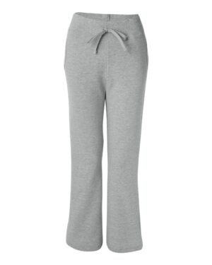 Ladies Open Bottom Sweat Pants - Grey Heather