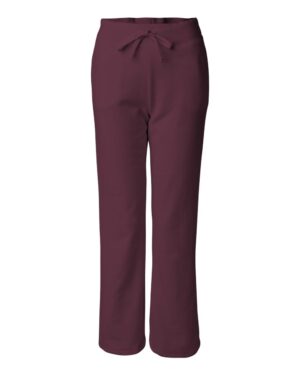 Ladies Open Bottom Sweat Pants - Maroon