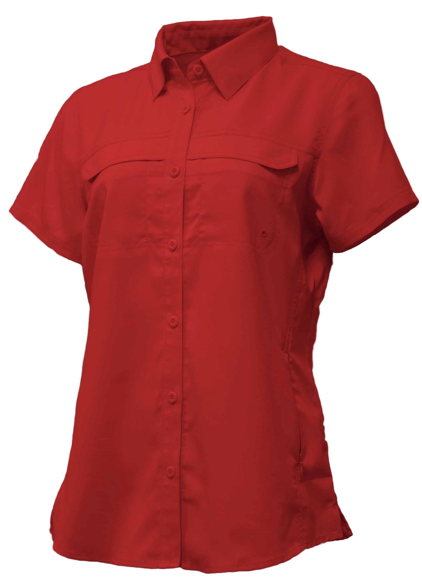 Ladies short sleeve Fishing Shirt, maroon