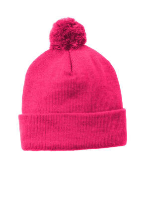 Solid Pom Pom Beanie - Pink
